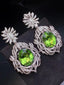 14K GOLD 26.21 CTW NATURAL TOURMALINE & DIAMOND EARRINGS