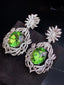 14K GOLD 26.21 CTW NATURAL TOURMALINE & DIAMOND EARRINGS