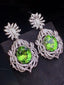 14K GOLD 26.21 CTW NATURAL TOURMALINE & DIAMOND EARRINGS