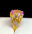 14K GOLD 15.2 CT NATURAL KUNZITE & DIAMOND RING