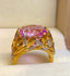 14K GOLD 15.2 CT NATURAL KUNZITE & DIAMOND RING