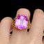 14K GOLD 15.2 CT NATURAL KUNZITE & DIAMOND RING