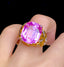 14K GOLD 15.2 CT NATURAL KUNZITE & DIAMOND RING