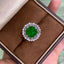 14K GOLD 5.76 CTW VIVID GREEN NATURAL EMERALD & DIAMOND RING