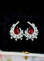 14K GOLD 2.71 CTW VIVID RED NATURAL RUBY & DIAMOND EARRINGS