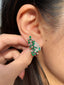 14K GOLD 2.12 CTW VIVID GREEN NATURAL EMERALD & DIAMOND EARRINGS