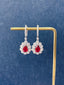 14K GOLD 2.91 CTW NATURAL RUBY & DIAMOND EARRINGS