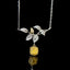 14K GOLD 0.4 CT NATURAL YELLOW DIAMOND & DIAMOND NECKLACE