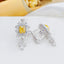 14K GOLD 4.40 CTW NATURAL YELLOW DIAMOND & DIAMOND EARRINGS