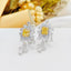 14K GOLD 4.40 CTW NATURAL YELLOW DIAMOND & DIAMOND EARRINGS