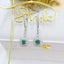 14K GOLD 2.26 CTW NATURAL GREEN DIAMOND & DIAMOND EARRINGS