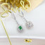 14K GOLD 2.26 CTW NATURAL GREEN DIAMOND & DIAMOND EARRINGS