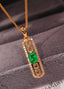 14K GOLD 0.59 CTW VIVID GREEN NATURAL EMERALD & DIAMOND PENDANT