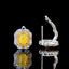 14K GOLD 1.63 CTW NATURAL YELLOW DIAMOND & DIAMOND EARRINGS