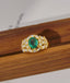 14K GOLD 2.25 CTW VIVID GREEN NATURAL EMERALD & DIAMOND RING