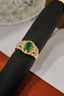 14K GOLD 2.25 CTW VIVID GREEN NATURAL EMERALD & DIAMOND RING