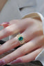 14K GOLD 2.25 CTW VIVID GREEN NATURAL EMERALD & DIAMOND RING