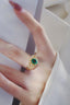 14K GOLD 2.25 CTW VIVID GREEN NATURAL EMERALD & DIAMOND RING