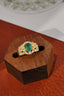 14K GOLD 2.25 CTW VIVID GREEN NATURAL EMERALD & DIAMOND RING