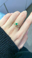 14K GOLD 0.62 CTW VIVID GREEN NATURAL EMERALD & DIAMOND RING