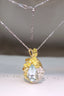 14K GOLD 7.67 CTW NATURAL AQUAMARINE & DIAMOND PENDANT