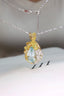 14K GOLD 7.67 CTW NATURAL AQUAMARINE & DIAMOND PENDANT