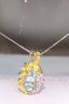 14K GOLD 7.67 CTW NATURAL AQUAMARINE & DIAMOND PENDANT