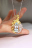 14K GOLD 7.67 CTW NATURAL AQUAMARINE & DIAMOND PENDANT