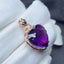 14K GOLD 21.41 CTW NATURAL AMETHYST & DIAMOND PENDANT