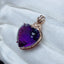 14K GOLD 21.41 CTW NATURAL AMETHYST & DIAMOND PENDANT