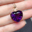 14K GOLD 21.41 CTW NATURAL AMETHYST & DIAMOND PENDANT