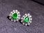 14K GOLD 0.82 CTW VIVID GREEN NATURAL EMERALD & DIAMOND EARRINGS