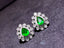 14K GOLD 0.82 CTW VIVID GREEN NATURAL EMERALD & DIAMOND EARRINGS