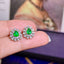 14K GOLD 0.82 CTW VIVID GREEN NATURAL EMERALD & DIAMOND EARRINGS