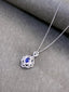 14K GOLD 0.93 CTW NATURAL SAPPHIRE & DIAMOND PENDANT