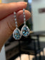 14K GOLD 2.00 CT NATURAL AQUAMARINE & DIAMOND EARRINGS