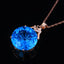 14K GOLD 12.12 CTW NATURAL TOPAZ & DIAMOND PENDANT