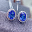 14K GOLD 1.8 CT NATURAL TANZANITE & DIAMOND EARRINGS