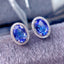 14K GOLD 1.8 CT NATURAL TANZANITE & DIAMOND EARRINGS