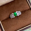 14K GOLD 1.45 CTW VIVID GREEN NATURAL EMERALD & DIAMOND RING