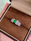 14K GOLD 1.45 CTW VIVID GREEN NATURAL EMERALD & DIAMOND RING