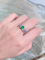 14K GOLD 1.45 CTW VIVID GREEN NATURAL EMERALD & DIAMOND RING