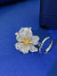 14K GOLD 2.75 CTW NATURAL H DIAMOND & FLOWERS RING/PENDANT