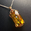 14K GOLD 43.45 CT NATURAL CITRINE & DIAMOND PENDANT