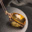 14K GOLD 43.45 CT NATURAL CITRINE & DIAMOND PENDANT