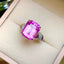 14K GOLD 12.65 CT NATURAL KUNZITE & DIAMOND RING