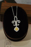 14K GOLD 0.6 CT NATURAL YELLOW DIAMOND & DIAMOND NECKLACE