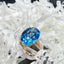 14K GOLD 9.25 CT NATURAL TOPAZ & DIAMOND RING