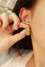 14K GOLD 2.95 CTW NATURAL SPESSARTINE & TSAVORITE EARRINGS