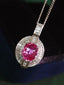 14K GOLD 2.17 CTW NATURAL PADPARADSCHA SAPPHIRE & DIAMOND PENDANT